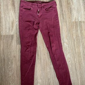 Maroon American Eagle Jeggings